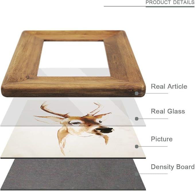8x10 Picture Frames,Brown Rustic Wood Frame with Glass Front, Display 10x8 inch Photos for Table Top Display and Wall Mounting