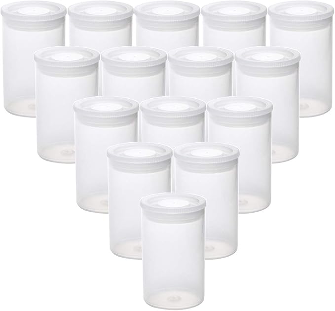 AKIRO Film Canisters with Caps 35 mm Empty Camera Reel Storage Containers Case Plastic Storage 15 Pack Transparent