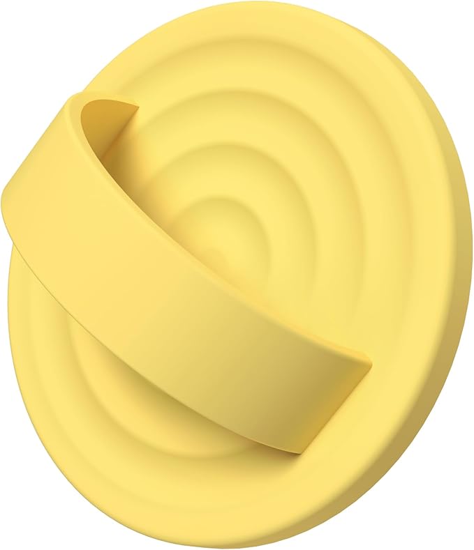 Magnetic Phone Grip Ring Holder, Liquid Silicone Magnet Cell Phone Grip Finger Loop, Compatible with Magsafe, Back of Phone for iPhone 17/16/15/14/13/12 Series, Yellow