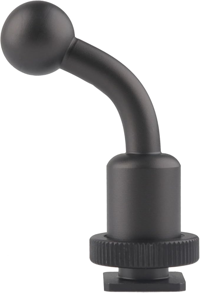 17mm Ball to Cold Shoe & 1/4 inch Female Thread Tripod Phone Mount Adapter (Aluminum Alloy)