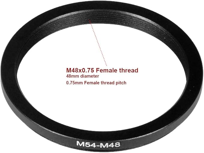 Metal M54 to M48 Male to Female 54mm 0.75mm Thread Pitch to 48mm M54-M48 Step-Down Coupling Ring Adapter for Lens Filter Telescope