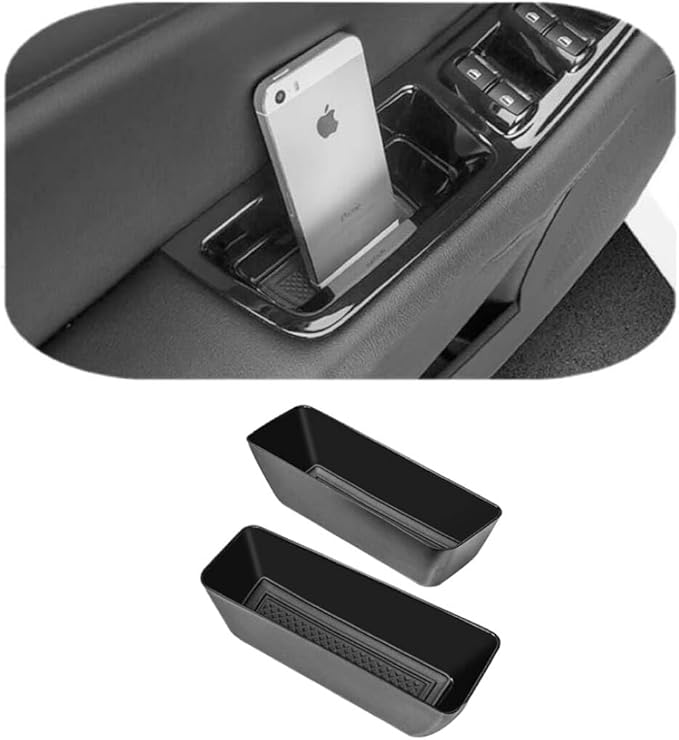 Vesul Front Row Door Side Storage Box Compatible with Ford Edge 2015-2025 Armrest Phone Container Door Organizer Handle Pocket ABS Tray Insert Glove Pallet