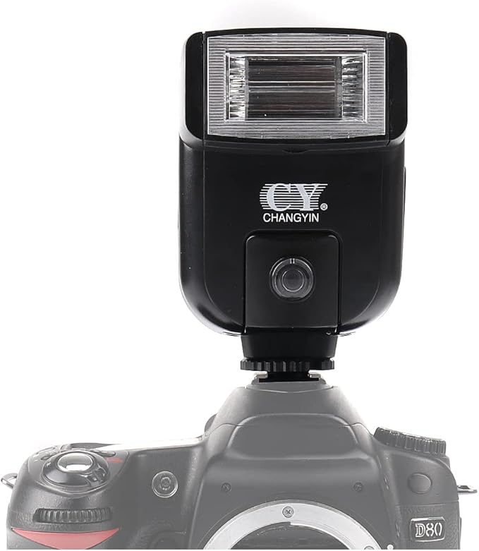 Hersmay CY-20 Universal Camera Speedlight Flash Hot Shoe Mount On-Camera Electronic Speedlight with Sync Port for Nikon/Canon/Panasonic/Olympus/Pentax Alpha Digital DSLR Camera Flash Light