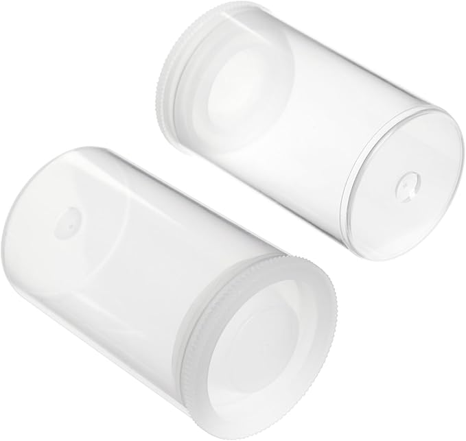 Juvale Film Canisters with Caps - 30-Count, 35mm, Clear - Plastic Cylinders with Lids - Clear Film Containers for Small Accessories