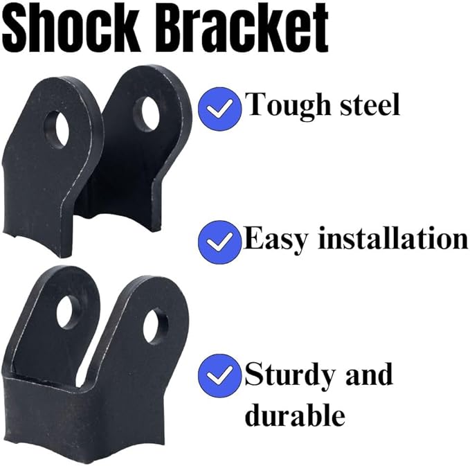 2 Pcs Shock Bracket, Heavy-Duty Shock Absorber, Black Curved Design for Off-Road Trailers (Bending Shock mounts)