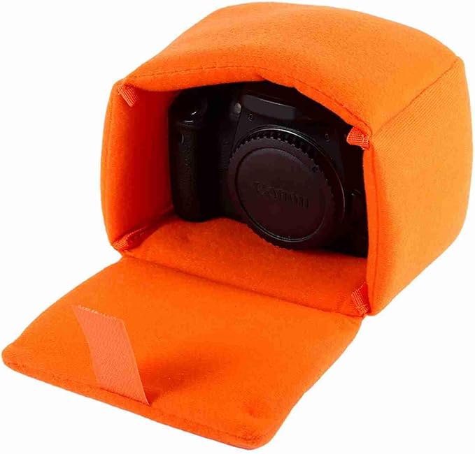 DLSR Camera Bag, Insert Pad Shockproof Insert Protection Camera Case Bag Organizer Accessory for Photographing Padded Camera Pouch Camera Insert Bag (Orange)