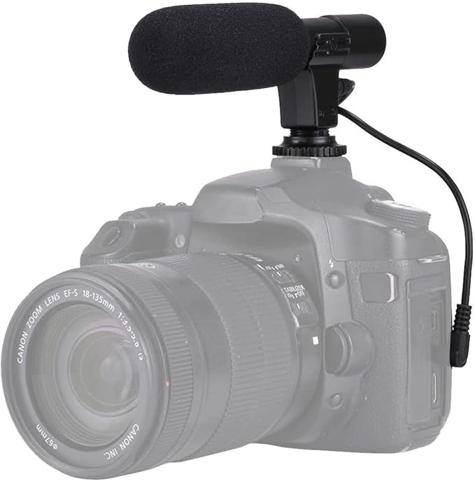 Universal Mini Shotgun Microphone for Smartphones, Camcorders, Camera Microphone for DSLR for YouTube, Vlogging, Live Stream, Tiktok & Filming with 3.5mm Plug Cable