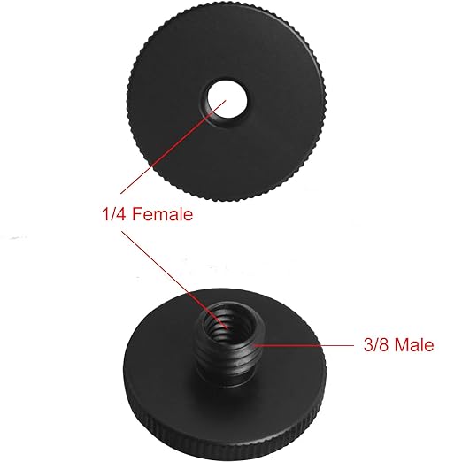 2PCS Adapter Screws for Tripod Heads Aluminium Photo Accessories 1/4 Female 3/8 Male Head Plate Knob for Camera Mounting Plate Flash Bracket