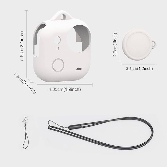 UicPuzo Full Body Silicone Case with Lens Cap & Lanyard for Insta360 GO Ultra, Anti-Scratch Protective Skin Cover,Non-Slip Grip & Shockproof Design (White)