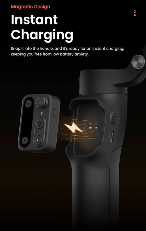 hohem iSteady x3 Gimbal Stabilizer for iPhone, AI Tracker Stabilizer, 3-Axis Smartphone Foldable Gimbal w/3-Color Fill Light, Detachable Remote Control, Built-in Extension Rod Tripod, hohem x3