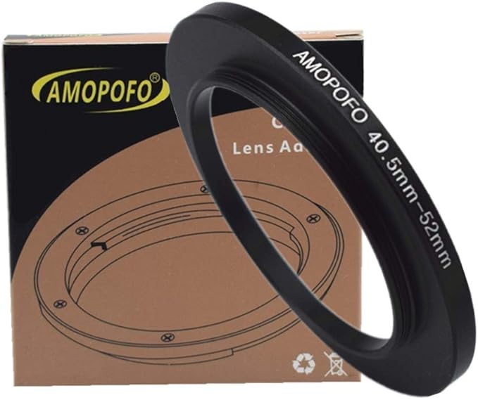40.5mm to 52mm Camera Filter Ring/Adapter for 52mm UV Filter, Aluminum, Black