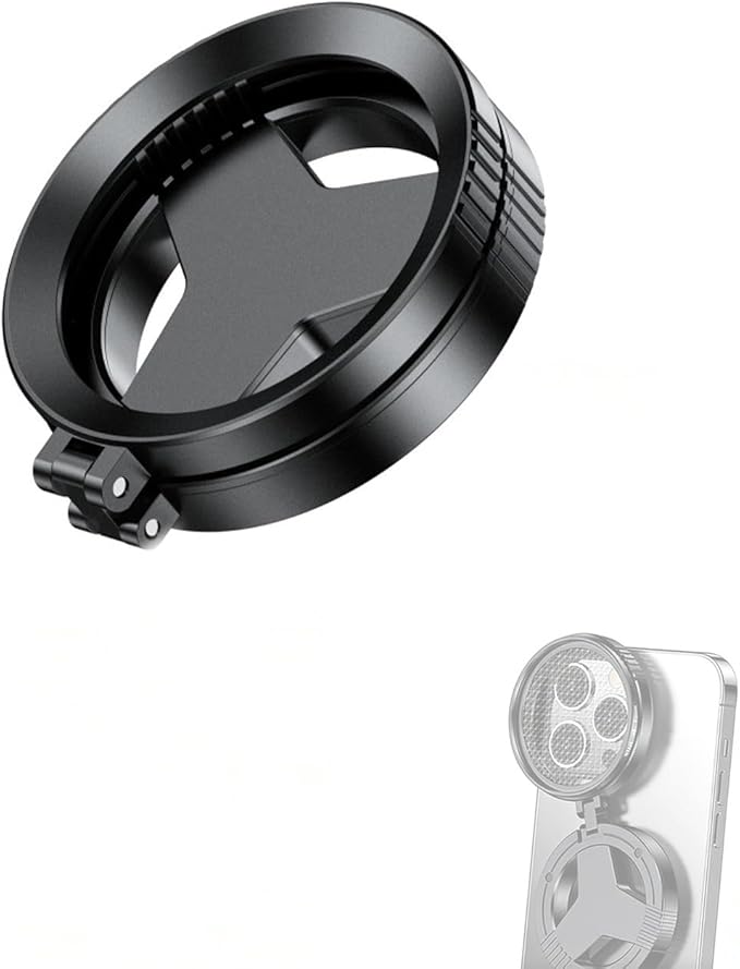 Anti-Glare Magnetic Phone Filter, Polarizing Lens Filter Reduces Reflections for Glass & Water, with Storage Bag, Cleaning Cloth, 2 Magnet Ring