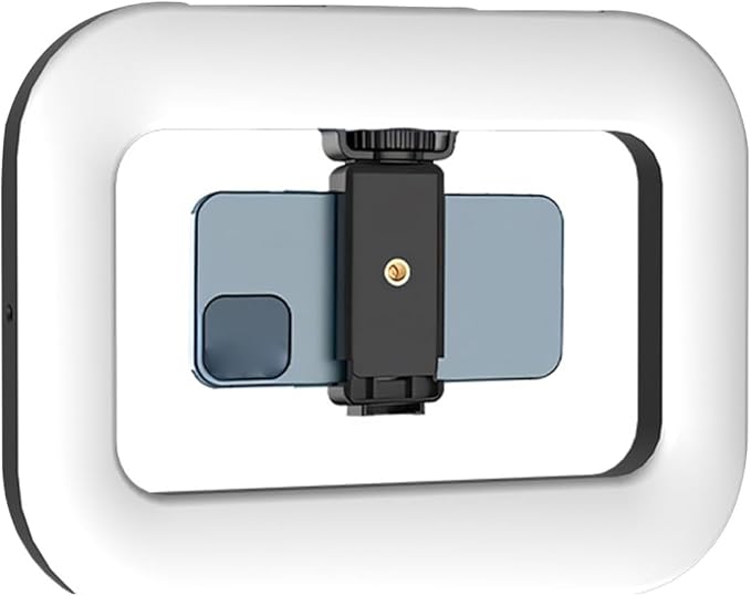 Smartphone Video Rig with Light, LED Selfie Light, 2500K to 8500K Brightness Adjustable, Phone Video Stabilizer, Ideal for Camera, Smartphone, Vlogging, Makeup & Filmmaking