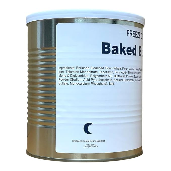 Military Surplus Freeze Dried Real Baked Biscuits – #10 Can – 25+ Year Shelf Life – Ready to Eat Emergency Food – Survival, Camping, Hiking, Hunting Meals – Long-Term Storage 10–12 Biscuits – Pack of 1