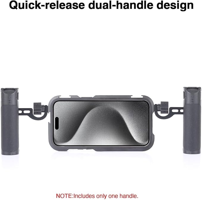 Phone Cage Video Rig for iPhone 15 Pro MAX, Single Handheld Phone Cage Kit, Phone Stabilizer for Video Recording