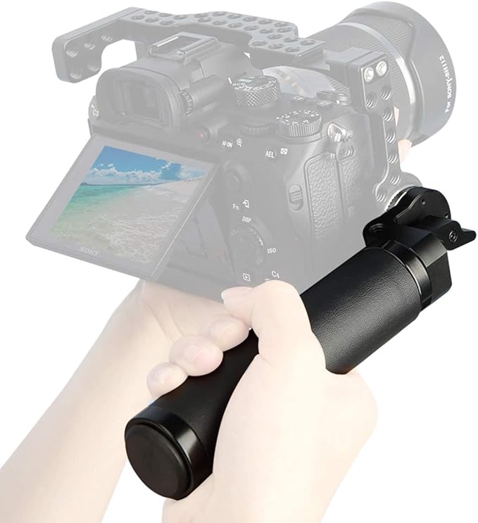NICEYRIG Leather Rosette Handle M6 Thread Mount, Applicable for 15mm Camera Shoulder Rig Rod Support System