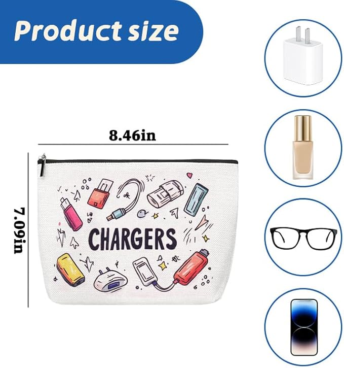 ShiQiao Spl Cable Organizer Bag Travel Accessories for Women Men Birthday Christmas Gifts for Daughter Son Friend Chargers Cable Storage Travel Makeup Bag Organizer Cosmetic Pouch Bags with Zipper