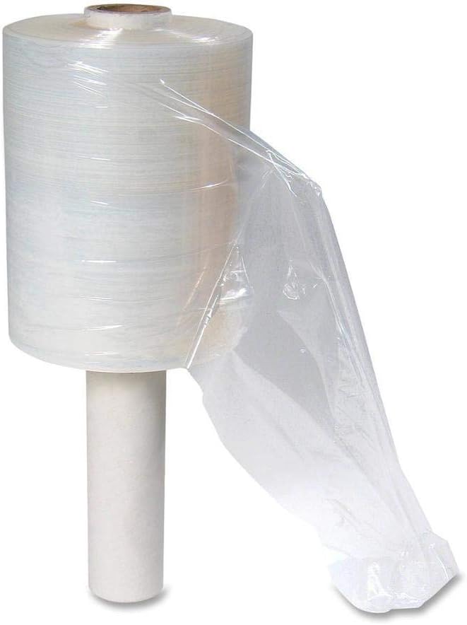 12 Packs of 5 inch x 1000 ft Stretch Wrap Film with Handle 70 Gauge Extra Thick Clear Mini Hand Stretch Wrap Rolls, Clear