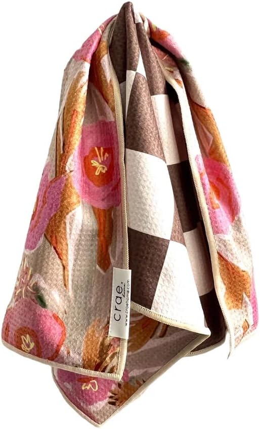 crae. Reversible Microfiber Towel - Ultra Absorbent, Quick-Drying Hand Towels - Modern Design, Scratch-Free, Lint-Free for Kitchen, Bathroom, Car Cleaning - 19x29 Inches, Set of 1 (Reeds)