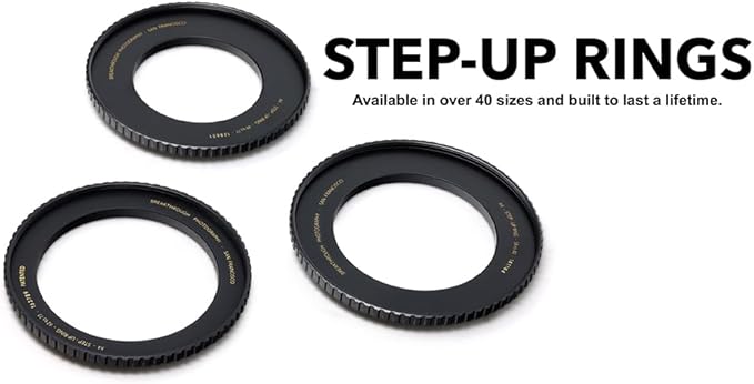 Breakthrough Photography 58mm to 72mm Step-Up Lens Adapter Ring for Filters, Made of CNC Machined Brass with Matte Black Electroplated Finish
