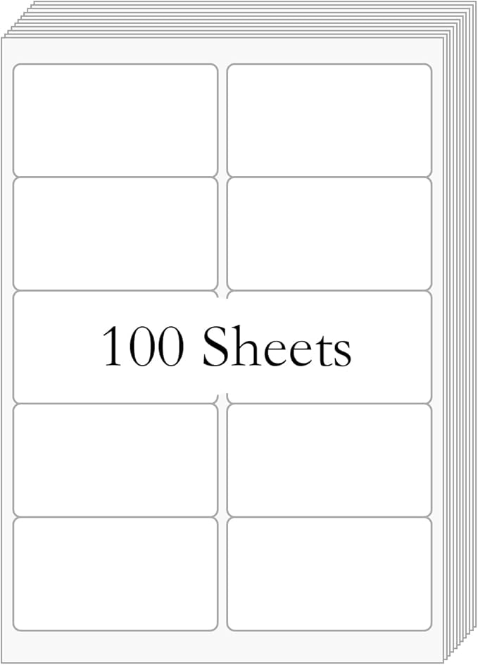 2” x 4” (1000 Labels) Shipping Mailing Labels, BESTIKER Printable White Sticker Label for Laser Inkjet Printer, Permanent Adhesive Mailing Address Labels for Packages Envelopes (100 Sheets)