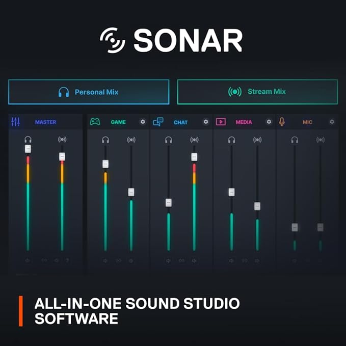 SteelSeries Alias Pro Kit — XLR Mic + Stream Mixer — 3x Bigger Capsule for Gaming, Streaming and Podcasting — USB/XLR Interface — Free Sonar Audio Software — Custom Controls — RGB — Single or Dual PC