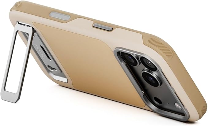 Tilta Khronos Lite Case Compatible with iPhone 17 Pro – Champagne | Lightweight Mobile Cage | Kickstand Support | Magnetic Accessory Mounts | Metal Lens Frame Protection | Professional Smartphone Rig