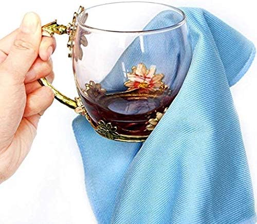Microfiber Glass Detailing Cleaning Cloths-10 Pack (12" x 12")-Streak Free-Lint Free-Quickly Clean Windows,Mirrors,Windshield, Computer Screen,TV Tablets and Dishes