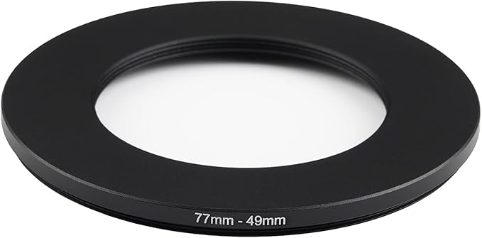 77mm to 49mm Step Down Ring Filter Adapter Applicable to All Brands of UV ND CPL Filter (77mm-49mm)