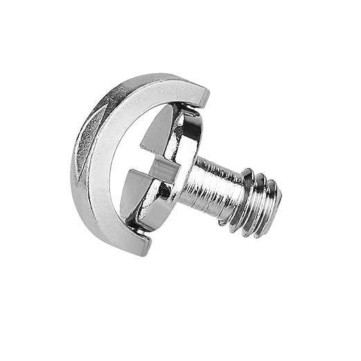 10 Pack Stainless Steel D Shaft D-Ring 1/4" Tripod Screw Adapter, Camera Screw Adapter, Quick Release Mounting Screw Adapter for Camera Camcorder Tripod Monopod QR Quick Release Plate