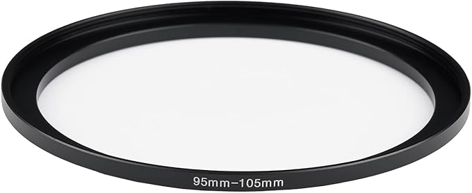 95mm Lens to 105mm Camera Lens Adapter 95mm to 105mm Step Up Ring Adapter Ring for All Brands of UV ND CPL, with Premium Lens Wiping Cloth 2 Pack (95mm-105mm)