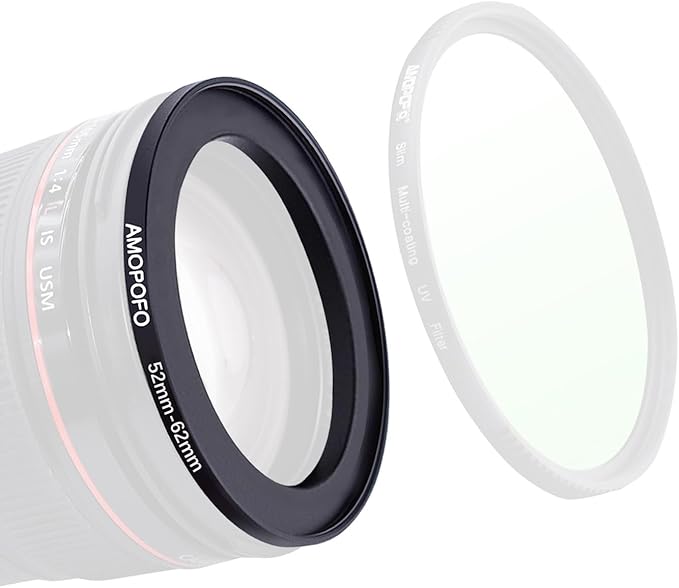 52mm to 62mm Step-Up Ring Filter adapter/52mm to 62mm Camera Filter Ring for 62mm UV,ND,CPL,Metal Step Up Ring