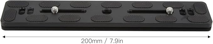 Quick Release Plate with 1/4 Inch Screw and D Ring, Arca Swiss Standard QR Plate for Camera Tripod Ball Head, Aluminum Alloy with Anti - Slip Rubber Pads (200mm)