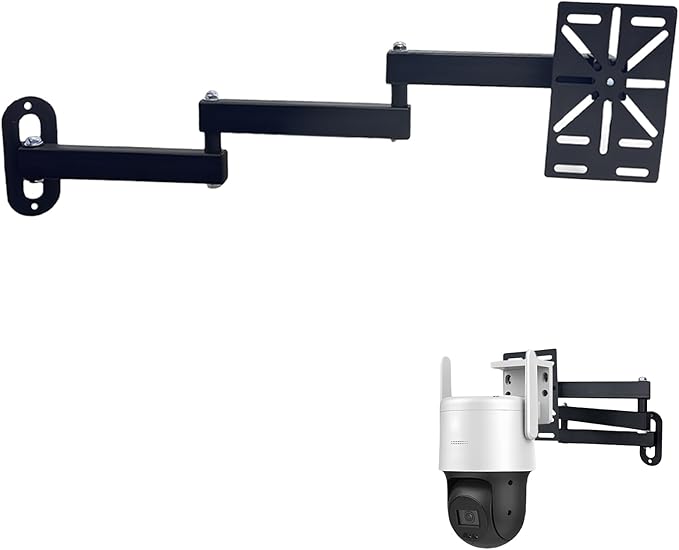 NVRTTRR Movable L-Shaped Dome Camera Bracket, Used for Wall-Mounted Installation of Security Dome Cameras, Camera Installation, (Movable L-Shaped Bracket + Wall-Mounted Bracket) (7.8in+7.8in+7.8in)