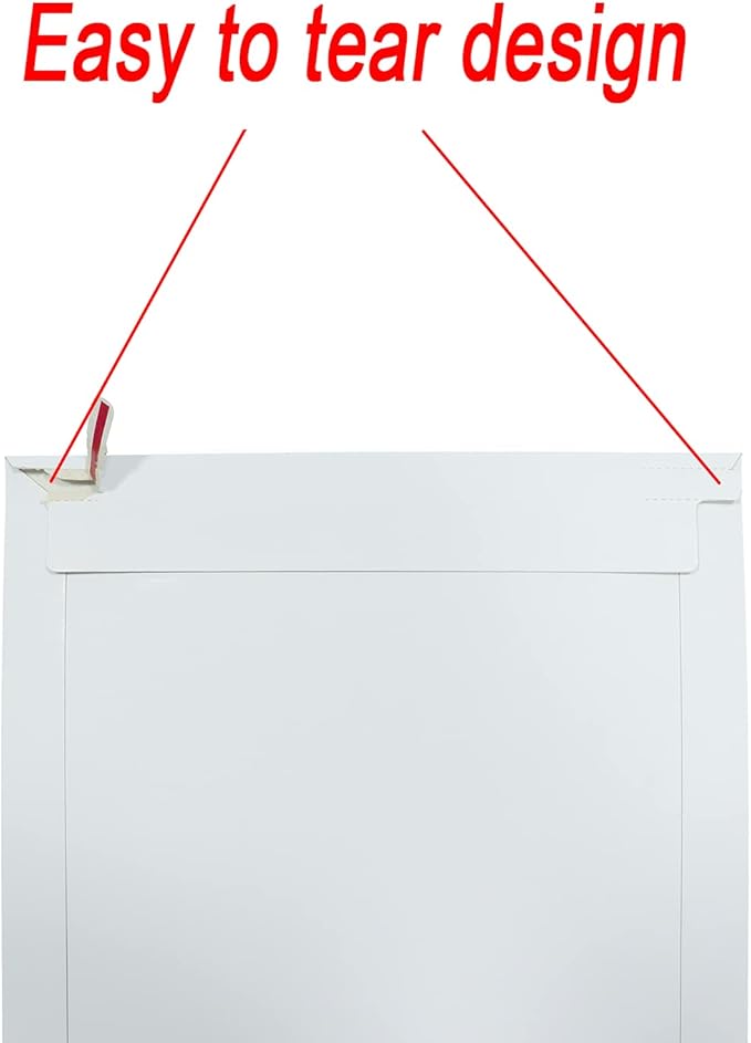 Bonfasvo Rigid Mailers 30 Pack 7.5 x 9.5 inches White Self Seal Stay Flat Bulk Cardboard Kraft No Bend Mailers Peel and Seal for Document Photos Pictures Papers Files CD