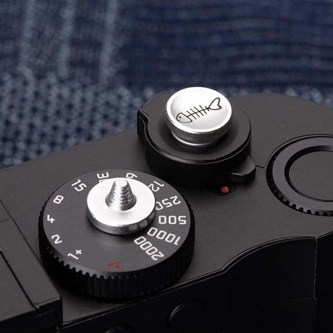 Camera Shutter Button Compatible with FUJIFILM X-T5 X-T4 X-T20 X-T30 X-T200 X-PRO2 ，,Soft Release Button for laica M9 (Fish Bone)