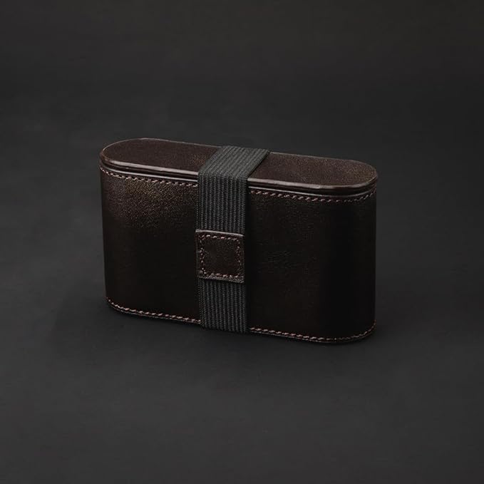 35mm 135 Film Container Storage Box Leather Camera film protection box Storage Carrying Case Bag (Bronze-case)