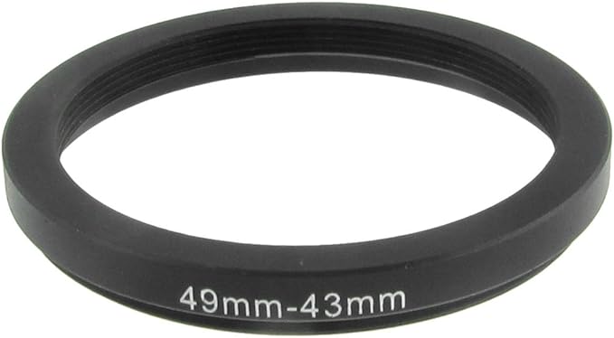 uxcell Step-Down Ring, 49 mm - 43 mm Camera Lens Adapter Filter Ring for Camera Lenses, 49 mm to 43 mm Camera Accessory, 1pc Black