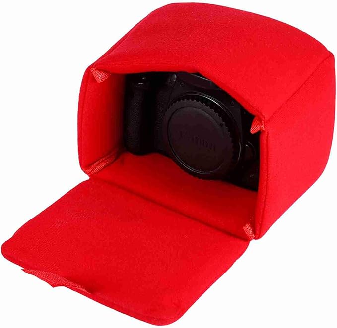 DLSR Camera Bag, Insert Pad Shockproof Insert Protection Camera Case Bag Organizer Accessory for Photographing Padded Camera Pouch Camera Insert Bag (Red)