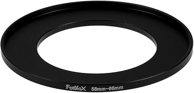 Fotodiox Metal Step Up Ring, Anodized Black Metal 58mm-86mm, 58-86 mm