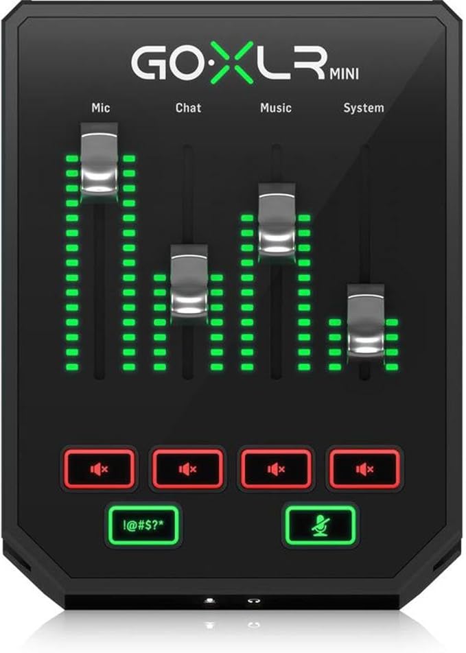 TC Helicon GoXLR MINI Online Broadcast Mixer with USB/Audio Interface and Midas Preamp, Officially Supported on Windows