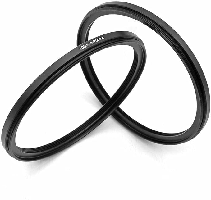 105-95mm Metal Step-Down Adapter Ring, 105mm Lens to 95mm Filter Size Accessories Lens Filter Adapter Ring, 2 Pieces LingoFoto