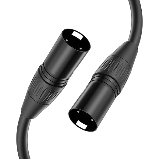 XLR Cable Male to Male, 3 Pin Male to Male Microphone Cable with Oxygen-Free Copper (5ft/1.5m, 1pack)