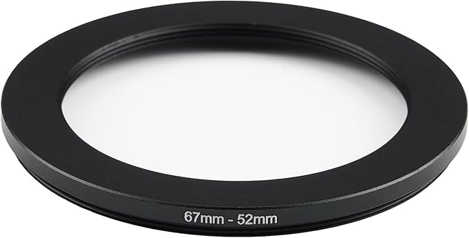 67mm to 52mm Step Down Ring Filter Adapter Applicable to All Brands of UV ND CPL Filter (67mm-52mm)