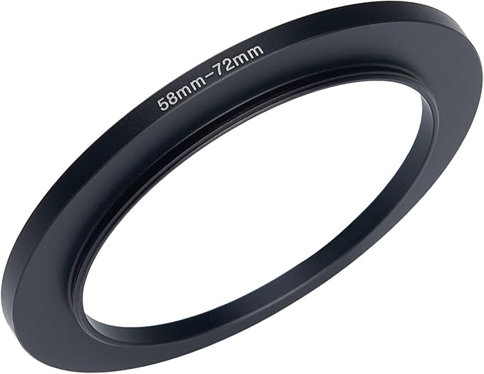 58mm to 72mm Step-Up Ring，58mm to 72mm Metal Step-Up Ring for All Brands 82mm UV ND CPL Filter