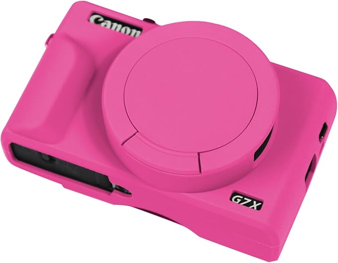 Easy Hood Camera Case for Canon Powershot G7 X Mark III Digital Camera, Silicone Soft Camera Case with Button Marker Removable Lens Cover Protective Body Skin for Canon G7X III DSLR Camera Rose