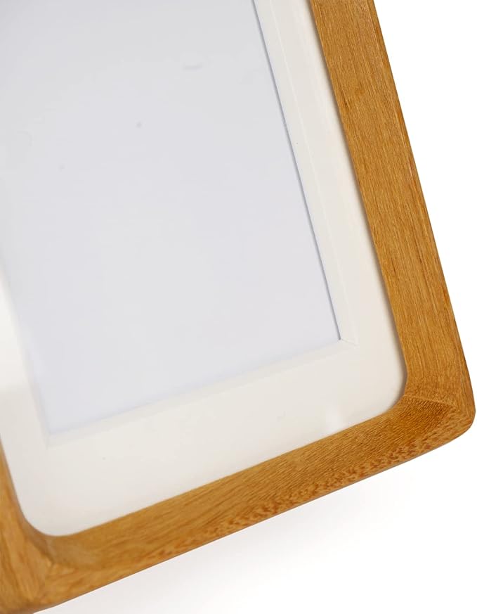 Natural Wood Photo Frames Inspired Tabletop Picture Frame with Mat, Vertical or Horizontal Display (Teak, 3x4 matted to 2x3)