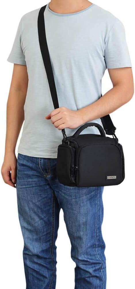 CADeN Compact Camera Shoulder Crossbody Bag Case Compatible for Nikon, Canon, Sony SLR/DSLR Mirrorless Cameras and Lenses Waterproof(1.0 S, Black)