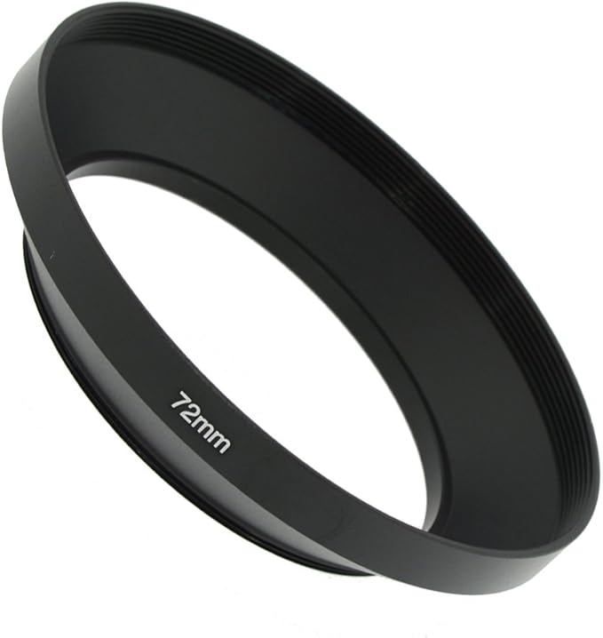 SIOTI 72mm Lens Hood, Oxidation Matte Anti Reflective Treatment, Aluminum Alloy, with 1 * 82mm Lens Cap, Compatible with Sony/Canon/Nikon/Fuji etc >16mm Camera Lens