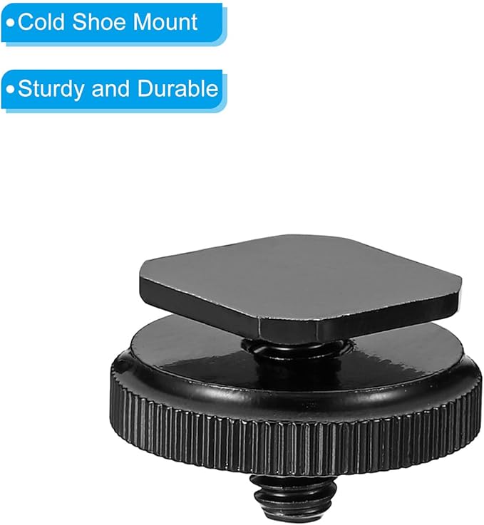 PATIKIL 1/4"-20 Camera Hot Shoe Mount, 2 Pack Flash Cold Shoe Mount Tripod Screw Adapter for DSLR Rig, Black